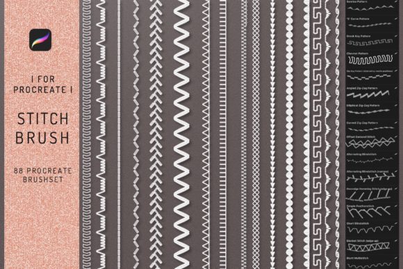 Bringing Hand-Stitched Texture to Digital Art with 88 Procreate Stitch and Sewing Brushes