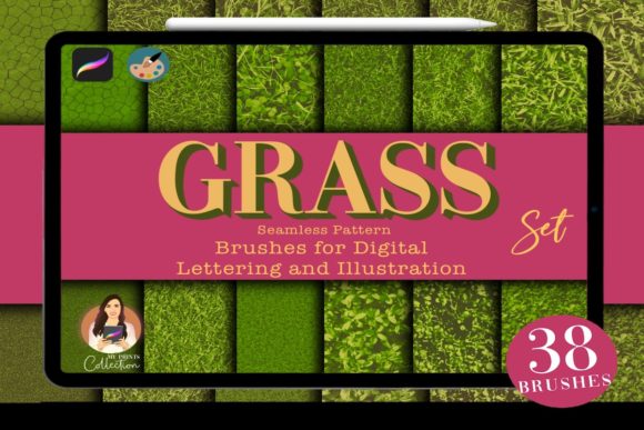 Grass Procreate Brush Pack: 39 Textures for Art